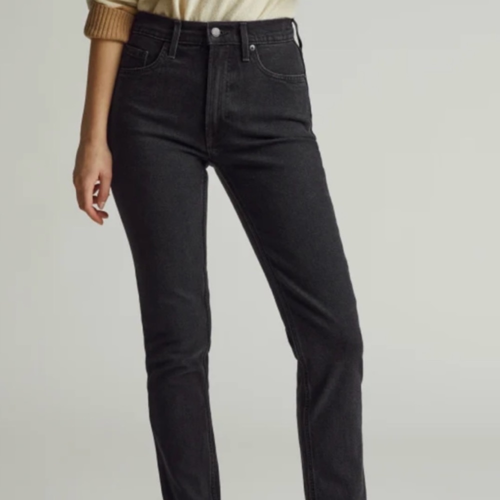 everlane slim straight ankle black jeans